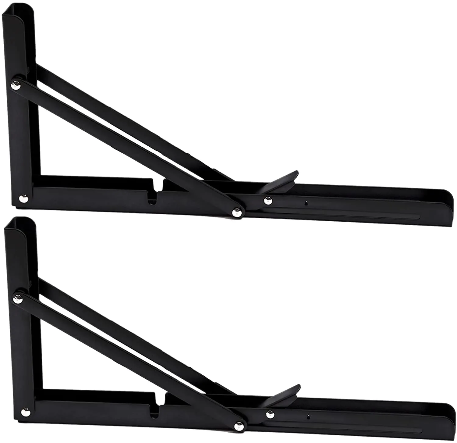 2pcs Space Saving Wall Mounted DIY Folding Shelf Brackets-30x16cm