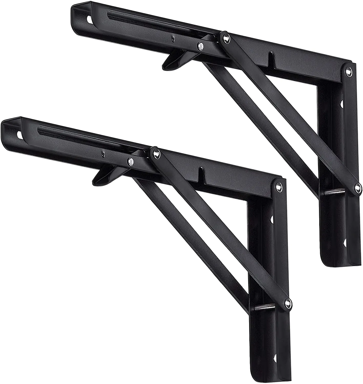 2pcs Space Saving Wall Mounted DIY Folding Shelf Brackets-35x17cm