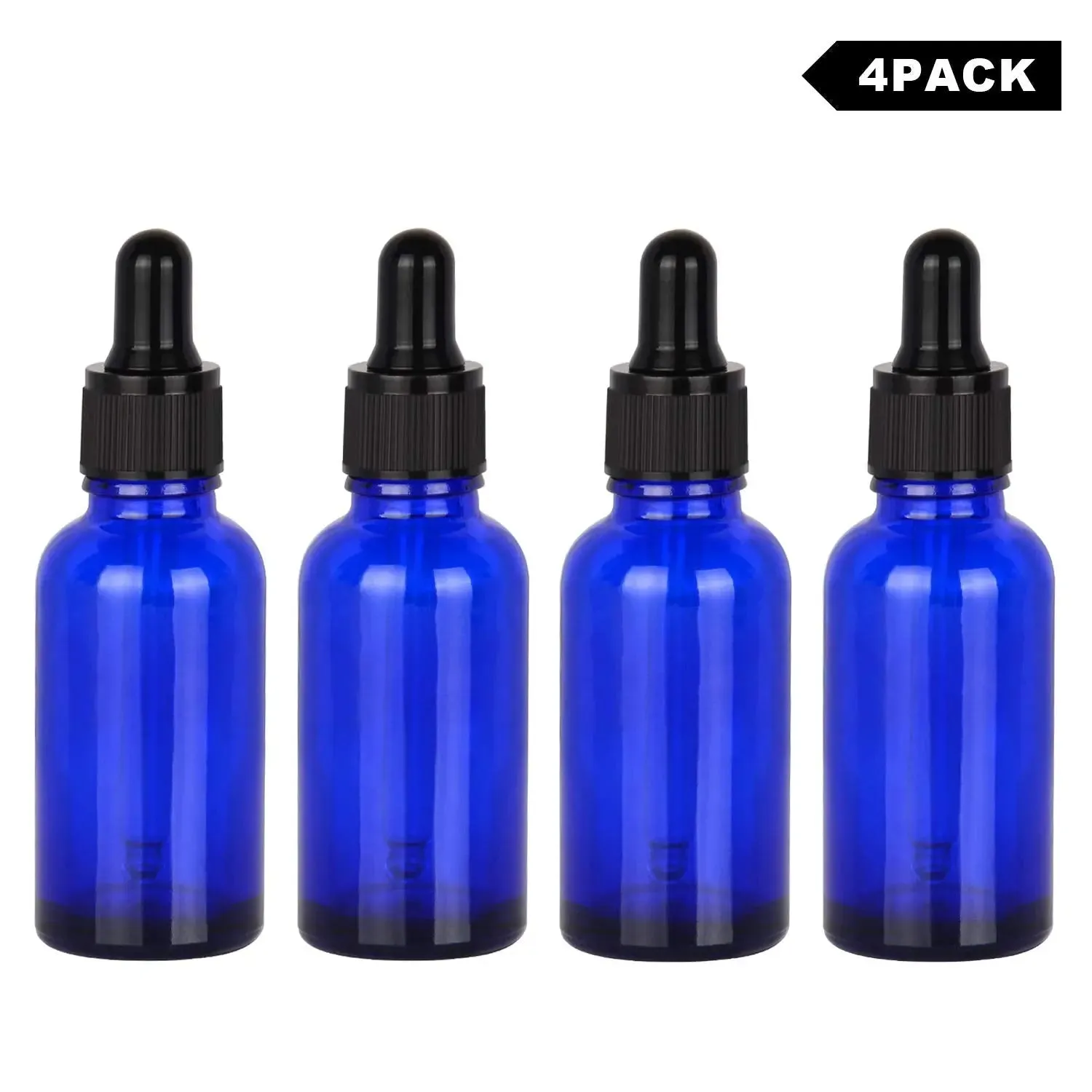 30 ml Cobalt Dropper Bottle, Glass Dropper with Inner Plug and Label