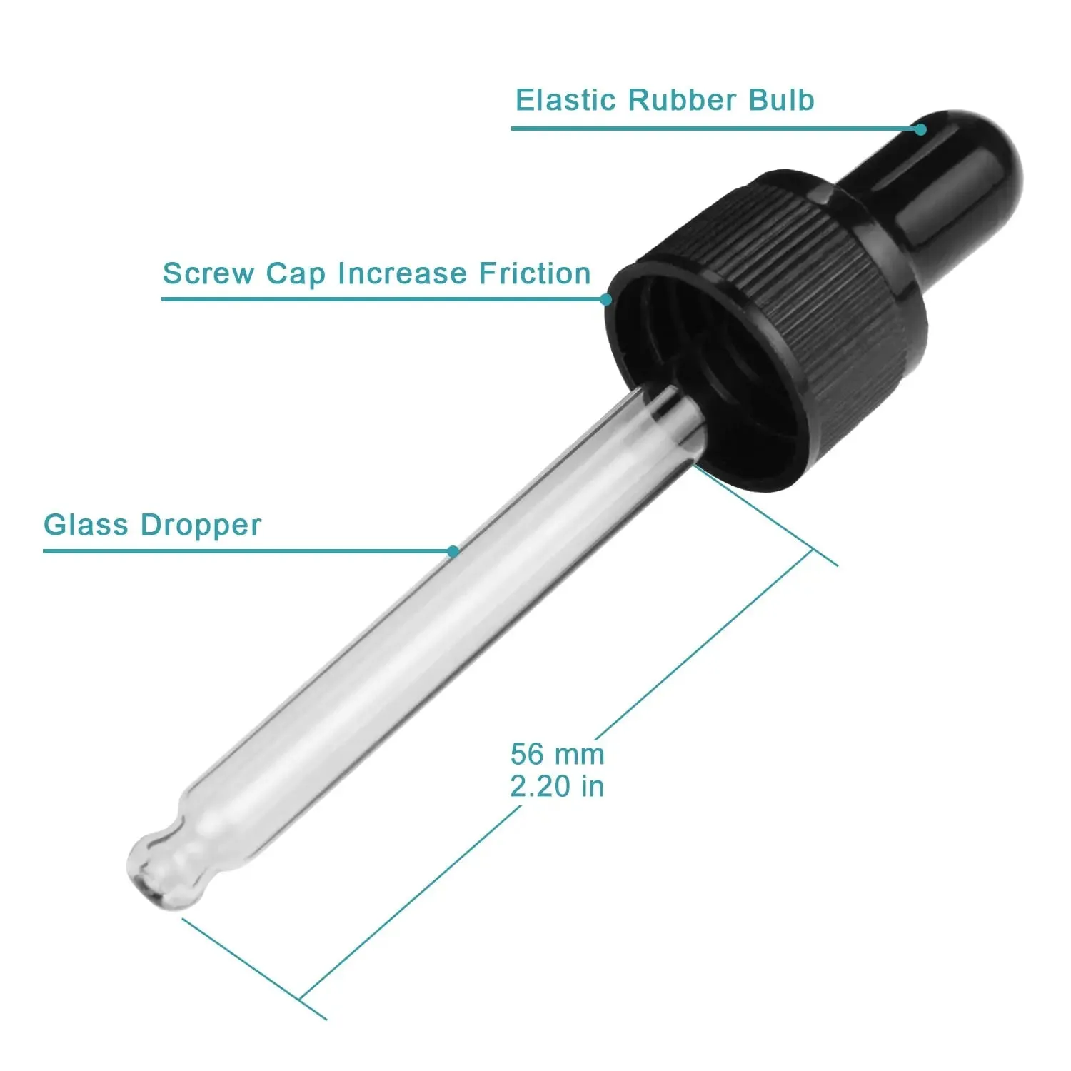 30 ml Cobalt Dropper Bottle, Glass Dropper with Inner Plug and Label