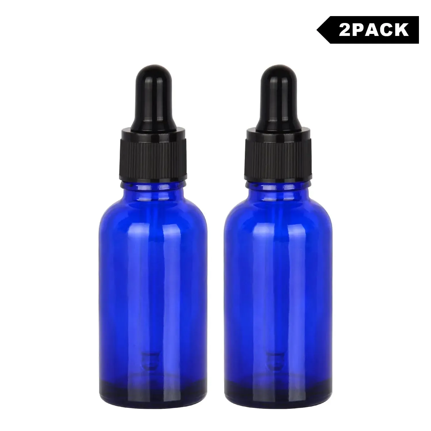 30 ml Cobalt Dropper Bottle, Glass Dropper with Inner Plug and Label