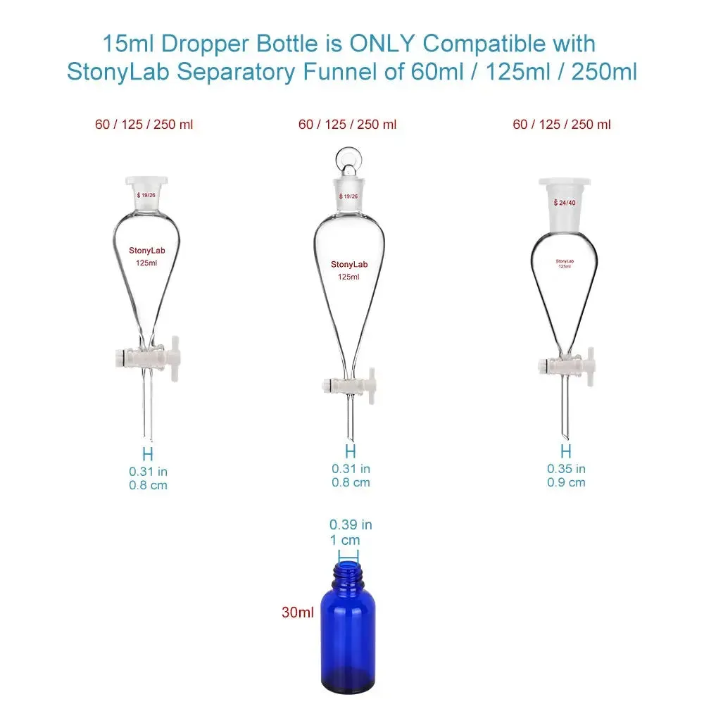 30 ml Cobalt Dropper Bottle, Glass Dropper with Inner Plug and Label