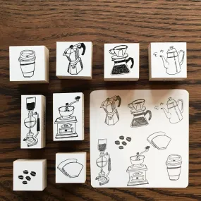 36 Sublo Coffee Rubber Stamps