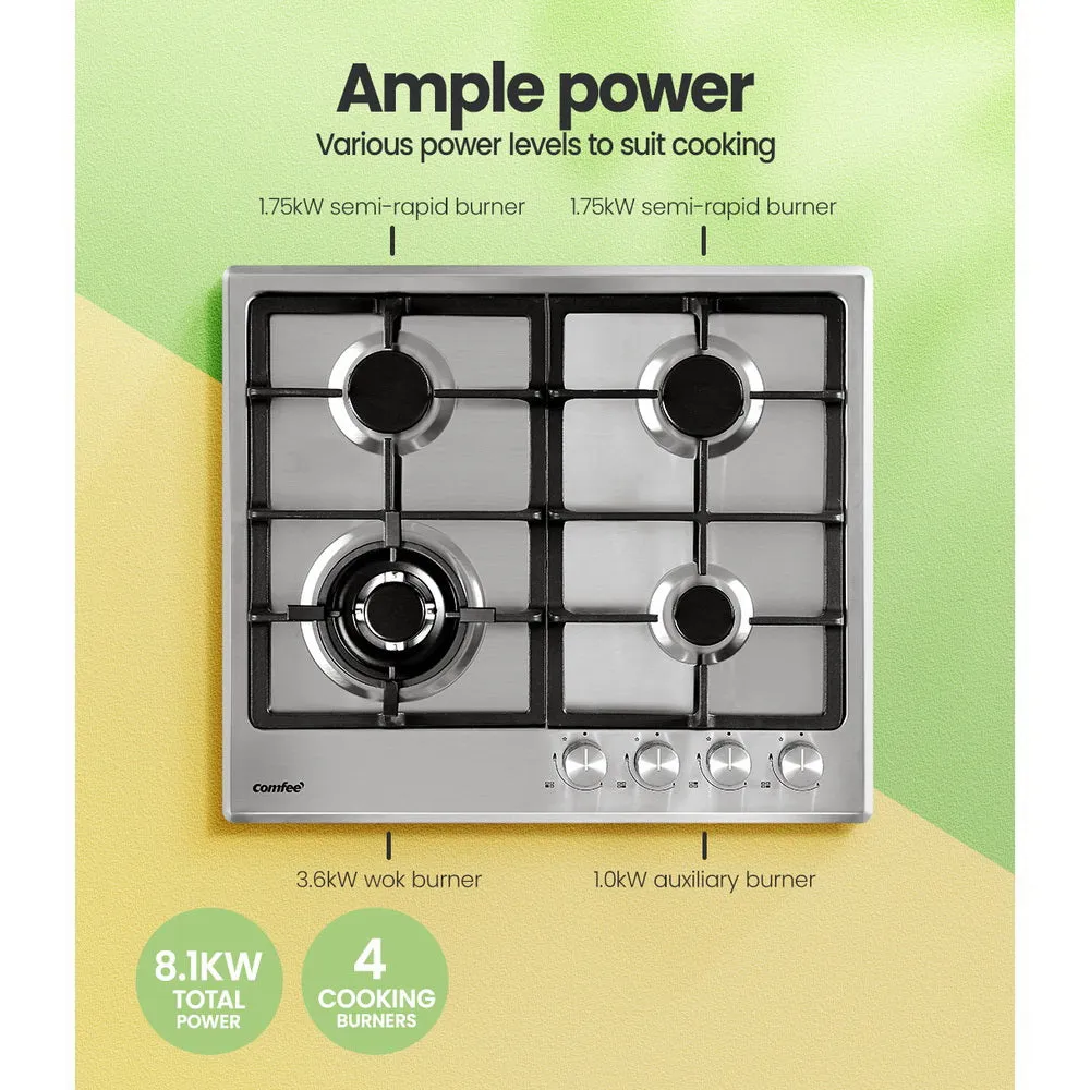 4-Burner Stainless Steel Gas Cooktop, Easy Ignition - Comfee