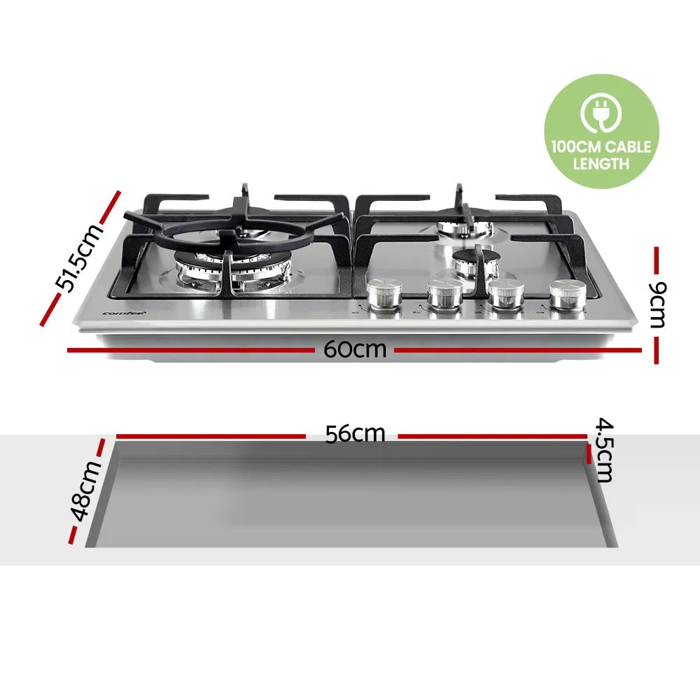 4-Burner Stainless Steel Gas Cooktop, Easy Ignition - Comfee