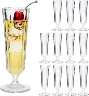 4 OZ Champagne Flutes, Clear Goblet Glass Set 12 Pack