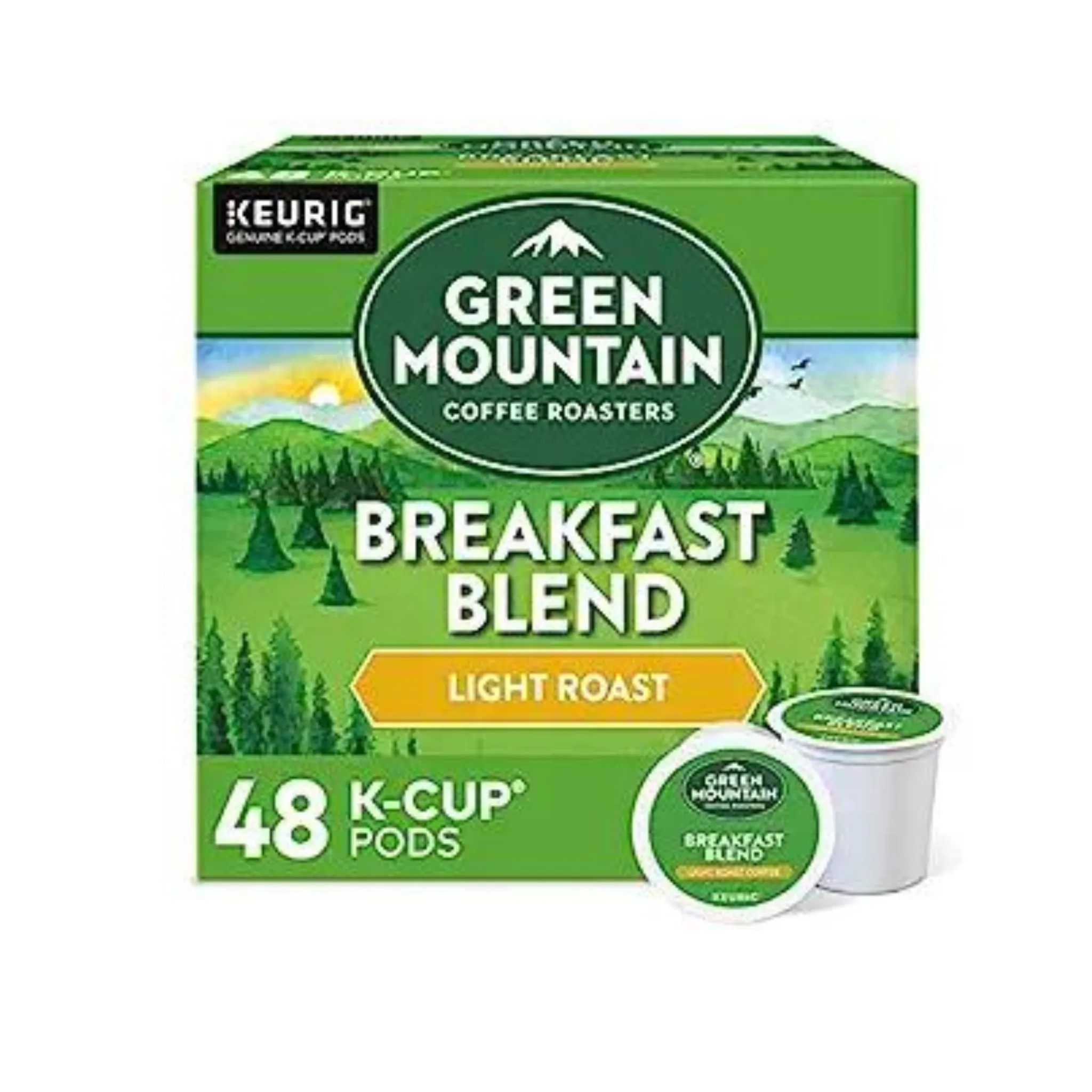 48-Pk Keurig Single Serve K-Cups (Green Mountain, Original Donut Shop, Cinnabon)