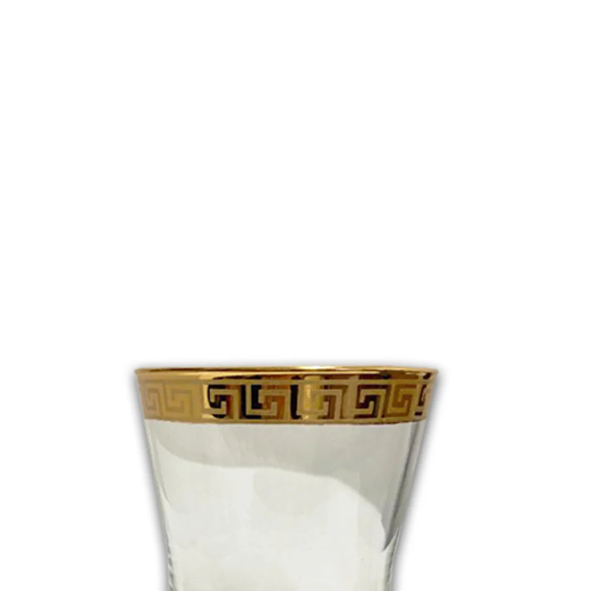 6 PC Short Gold Versace Inspired Design Glass Cups