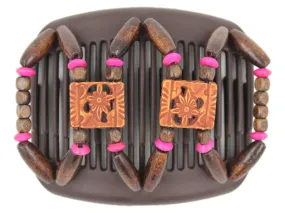 African Butterfly Hair Comb - Dupla Brown 103