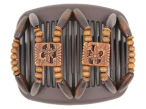 African Butterfly Hair Comb - Dupla Brown 104