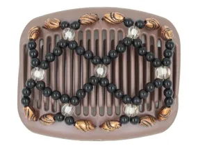 African Butterfly Hair Comb - Ndalena Brown Pearl 03