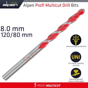 ALPEN PROFI MULTICUT DRILL BIT 8.0MMX120MM ALP17208