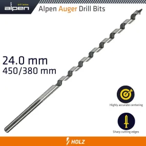 ALPEN WOOD AUGER DRILL BIT 24 X 450MM ALP22624