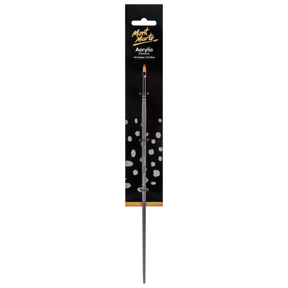 Artist Acrylic Brush Premium Taklon Flat Long 2