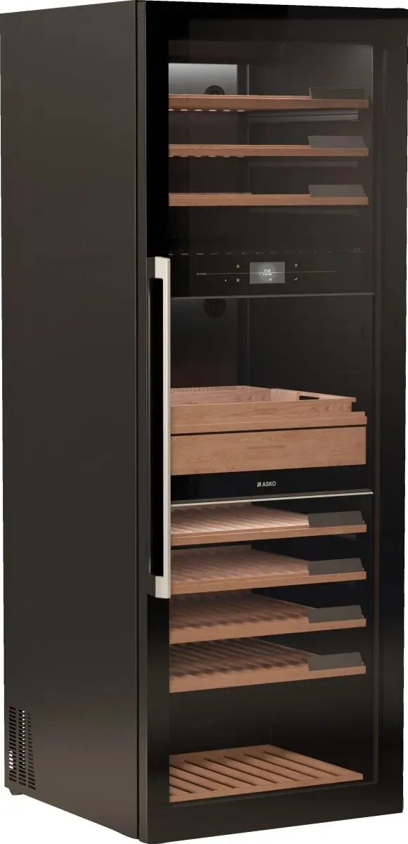 Asko - 27.6 Inch 190 Bottles Wine Fridge Refrigerator in Black - WCN311942G