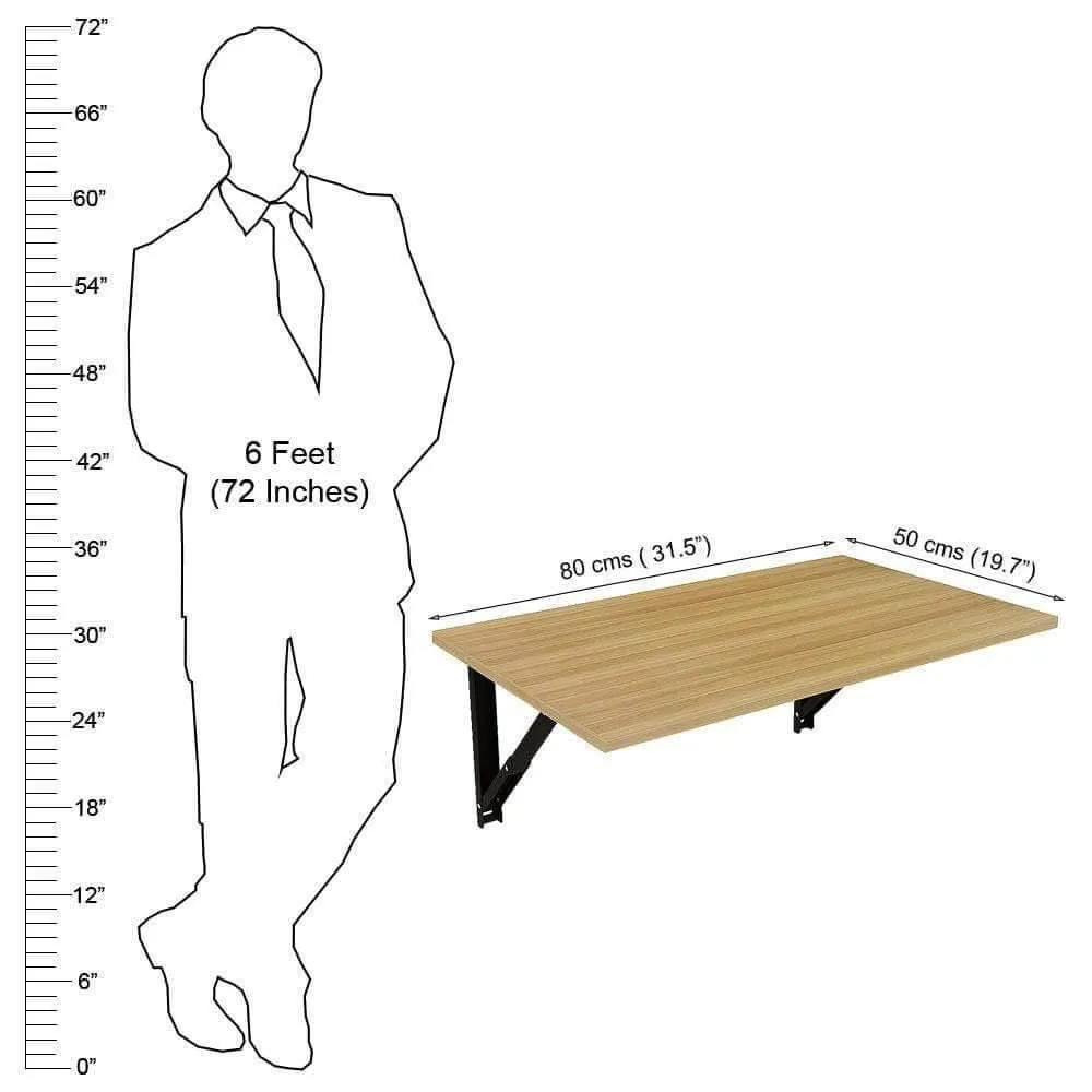 Athena F80 Multipurpose Foldable Study Table (80 X 50 cm), Misty Oak