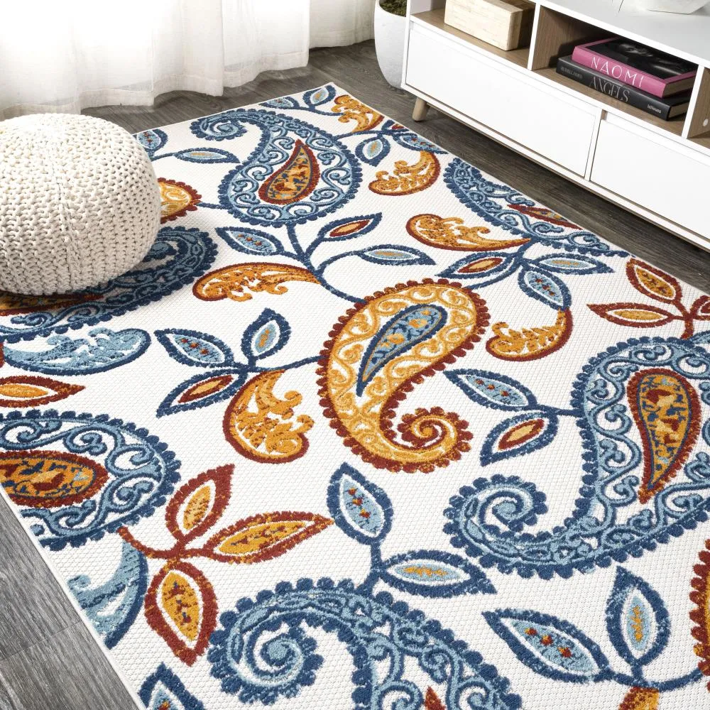 Auckland Julien Paisley High-Low Indoor/Outdoor Area Rug