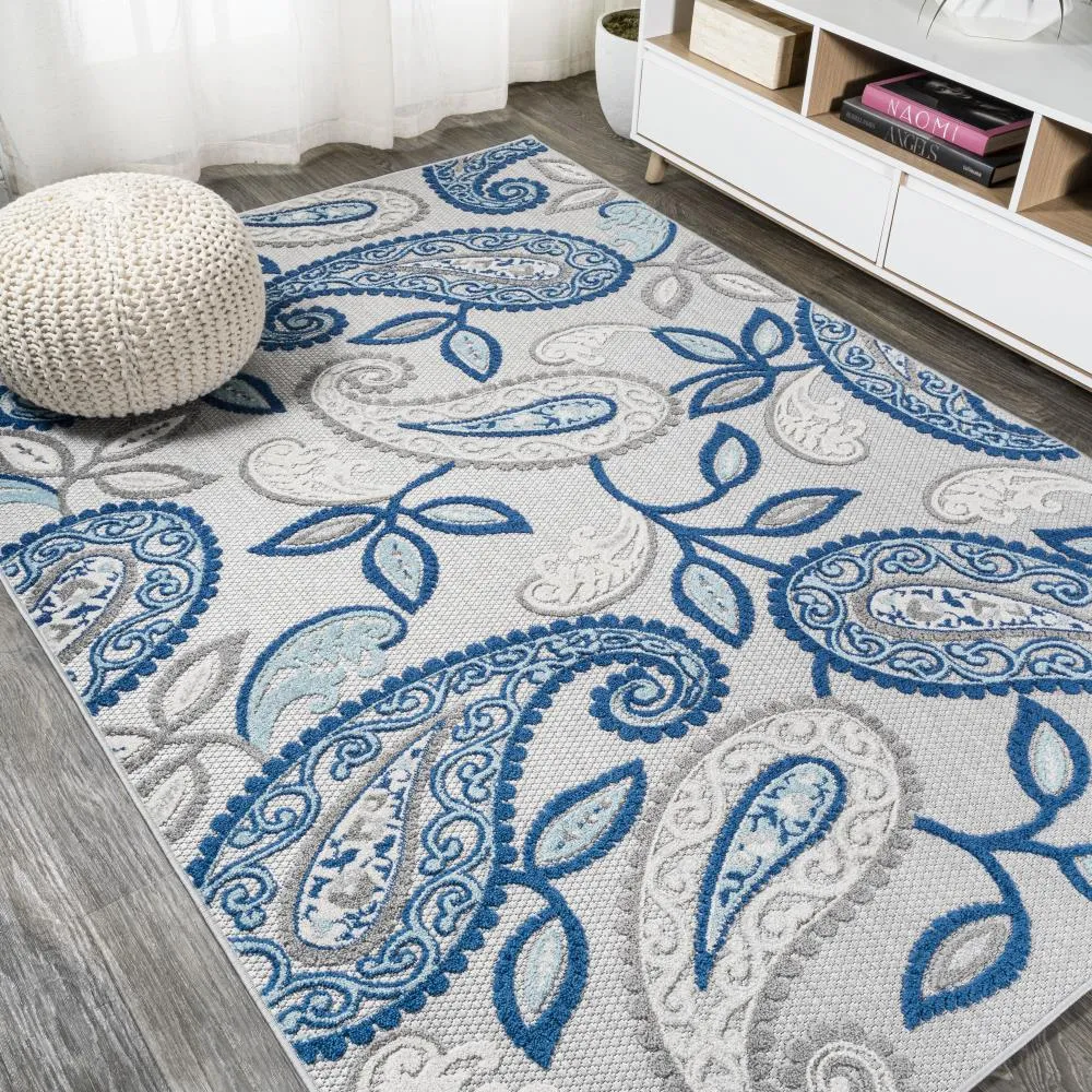 Auckland Julien Paisley High-Low Indoor/Outdoor Area Rug