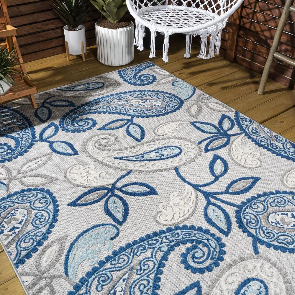 Auckland Julien Paisley High-Low Indoor/Outdoor Area Rug