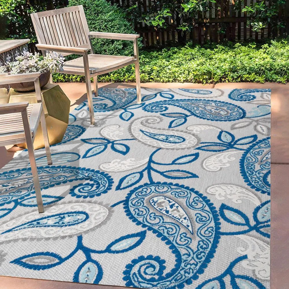 Auckland Julien Paisley High-Low Indoor/Outdoor Area Rug