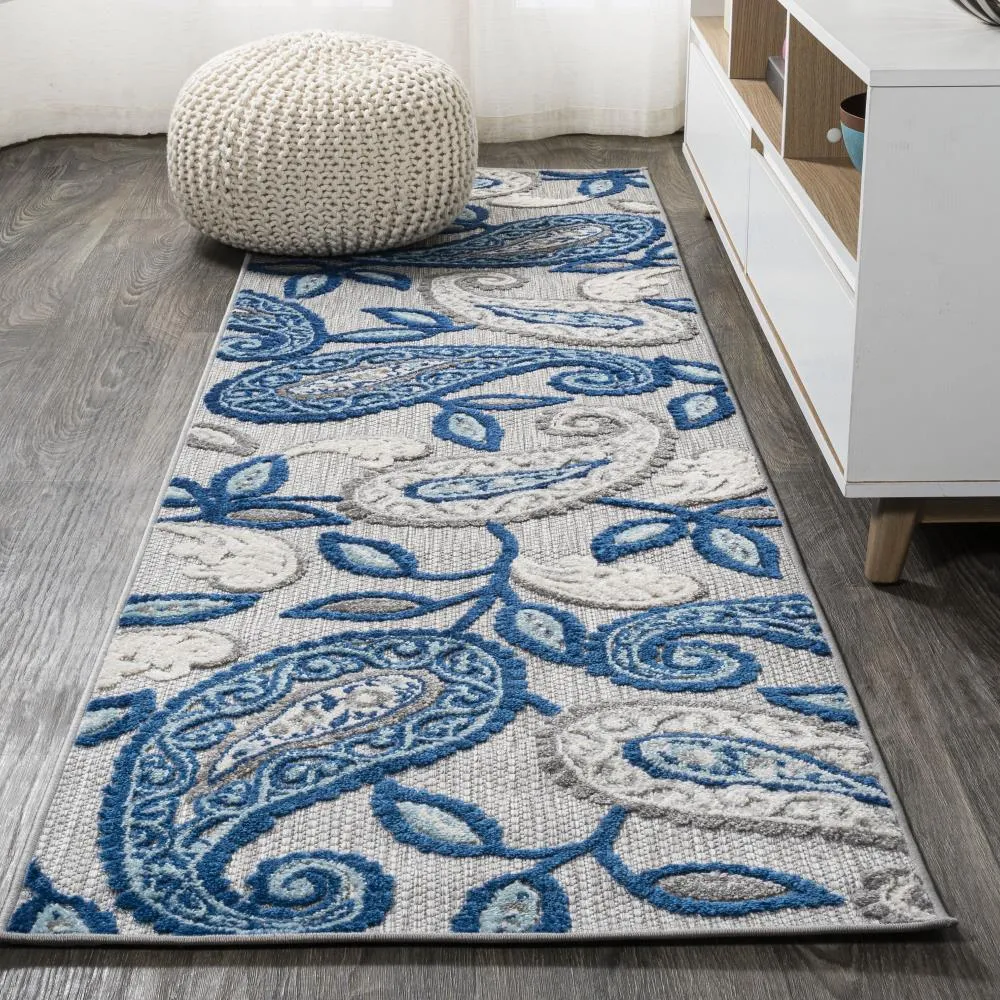 Auckland Julien Paisley High-Low Indoor/Outdoor Area Rug