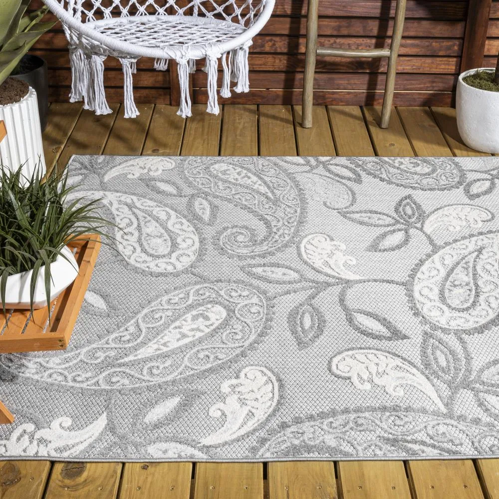 Auckland Julien Paisley High-Low Indoor/Outdoor Area Rug