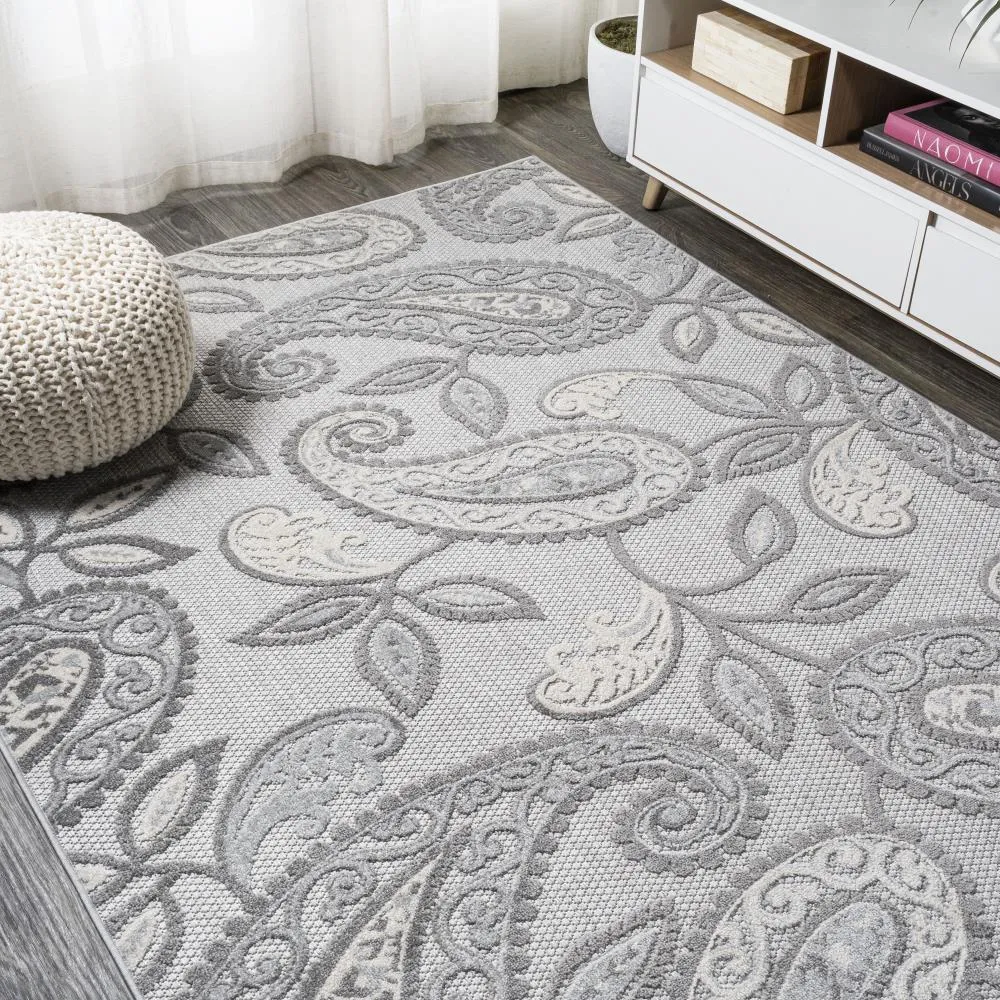 Auckland Julien Paisley High-Low Indoor/Outdoor Area Rug