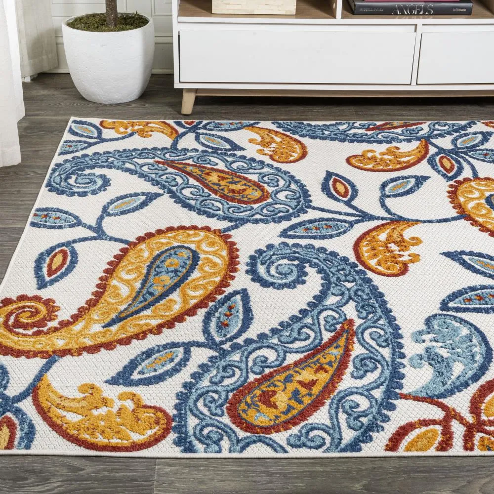 Auckland Julien Paisley High-Low Indoor/Outdoor Area Rug