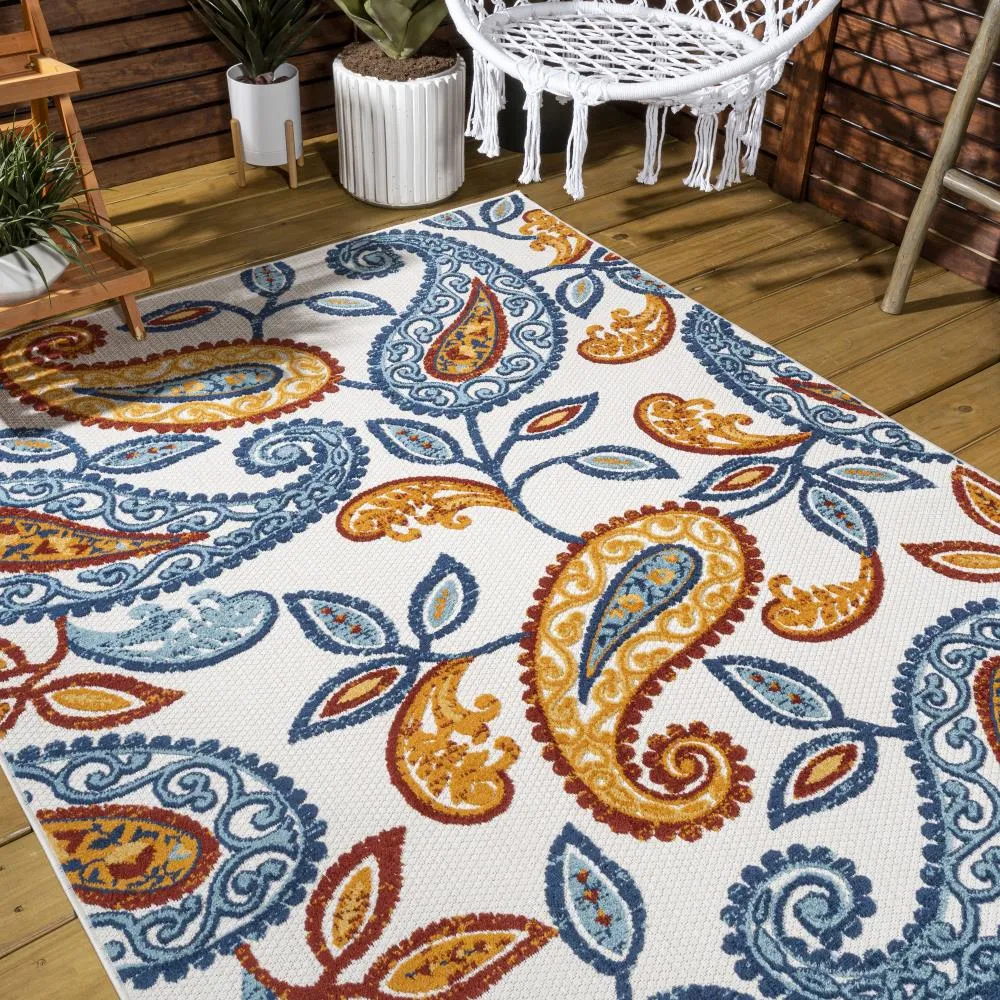 Auckland Julien Paisley High-Low Indoor/Outdoor Area Rug