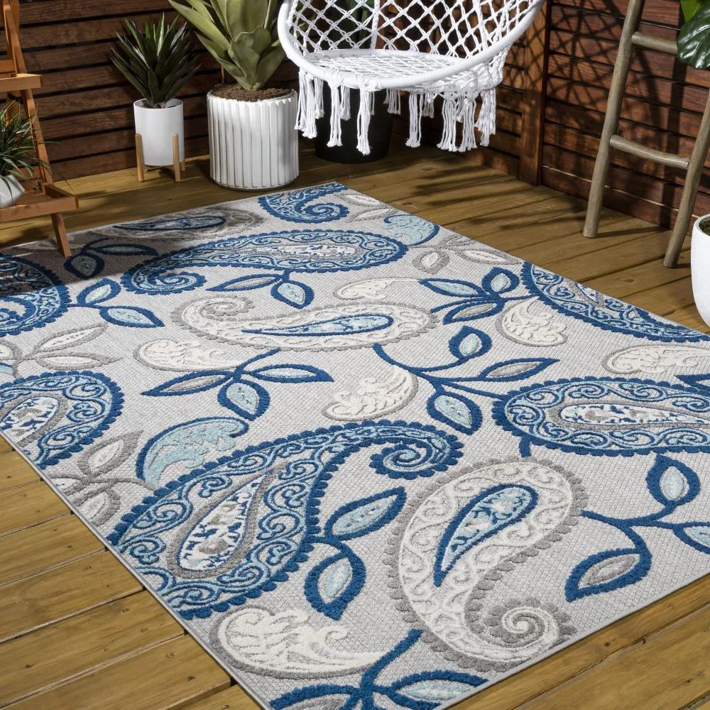 Auckland Julien Paisley High-Low Indoor/Outdoor Area Rug