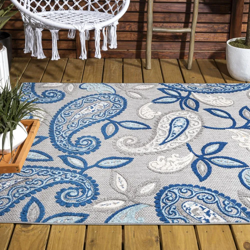 Auckland Julien Paisley High-Low Indoor/Outdoor Area Rug