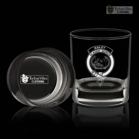 Bailey Family Crest Engraved Whiskey Glass