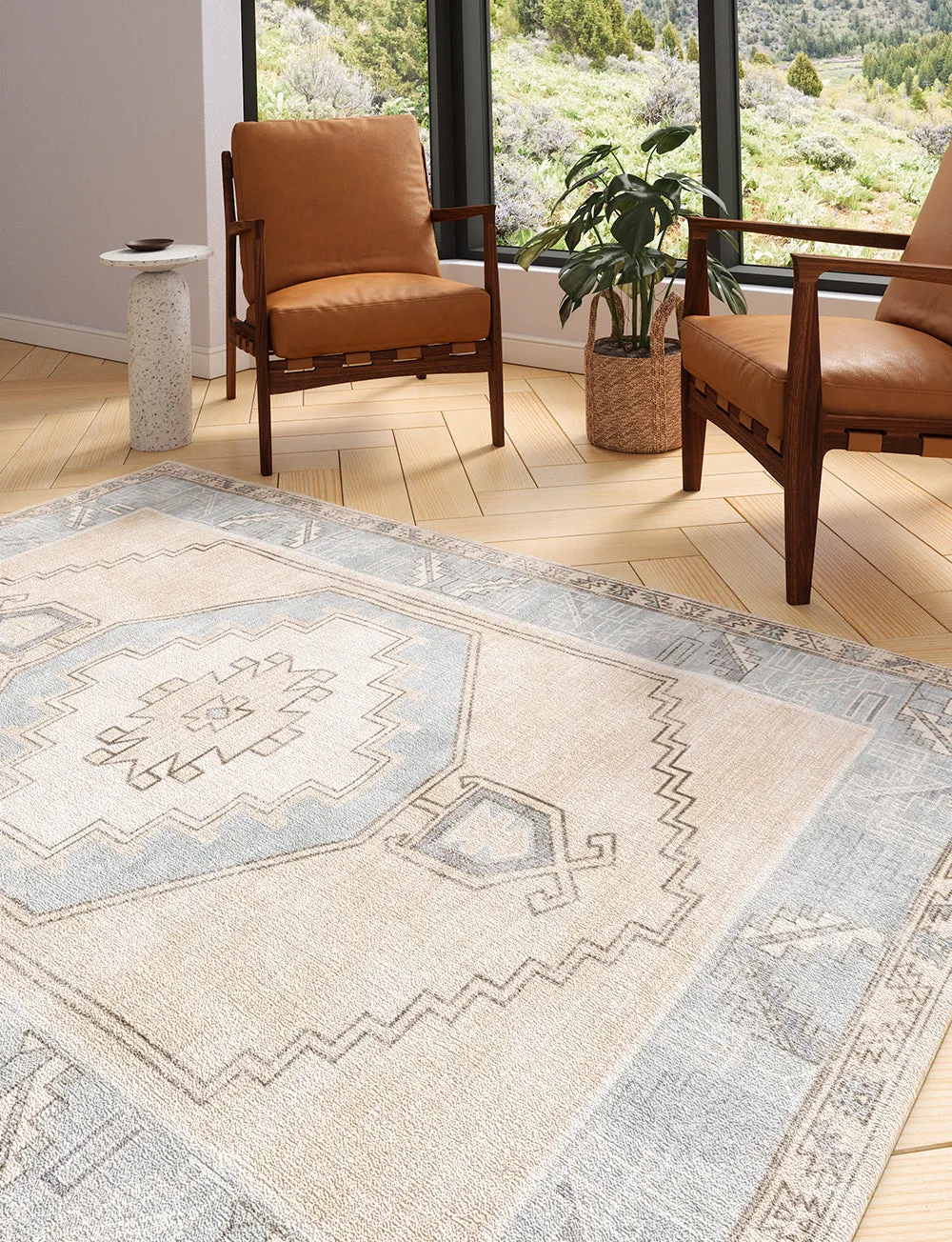 Barbara Light Blue Beige Rug - Second Love