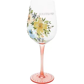 Beautiful Mom 16 oz Wine Glass