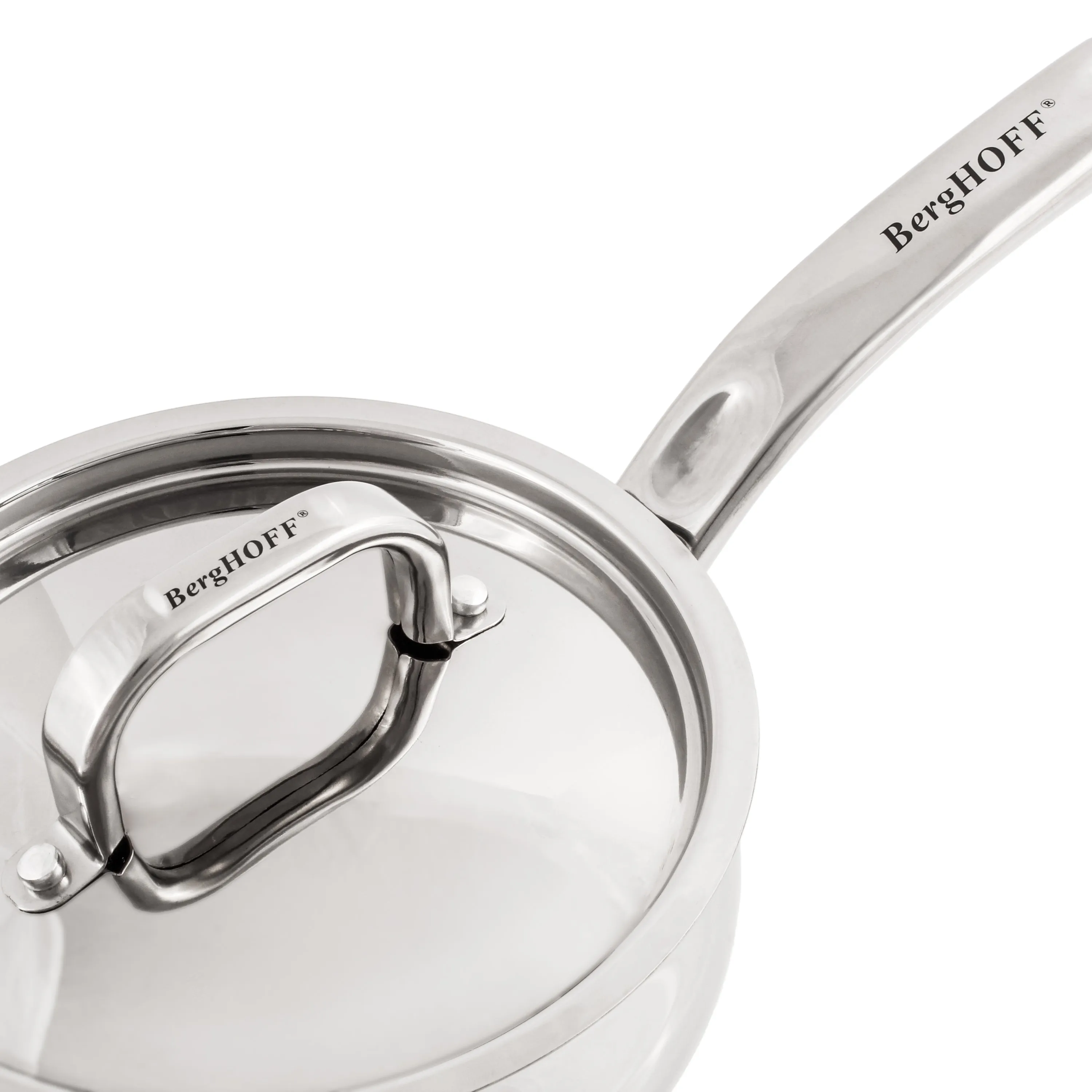 BergHOFF Belly Shape 18/10 Stainless Steel 8" Sauce Pan with SS Lid, 3.2qt.