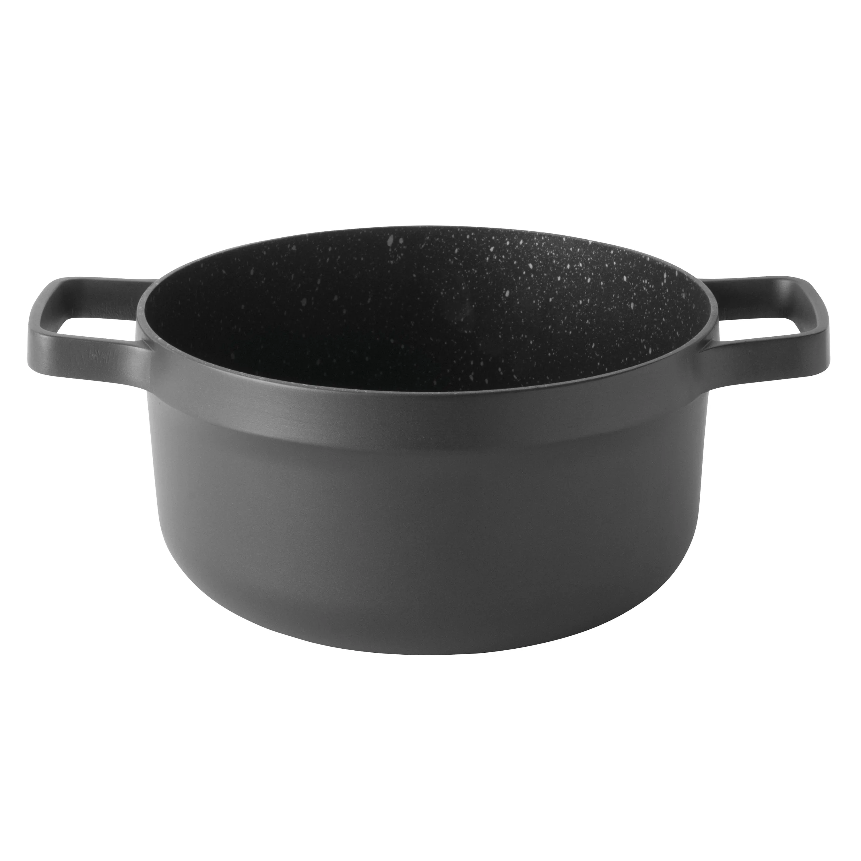 BergHOFF GEM 8" Non-stick Stockpot 3Qt., Black, Glass Lid