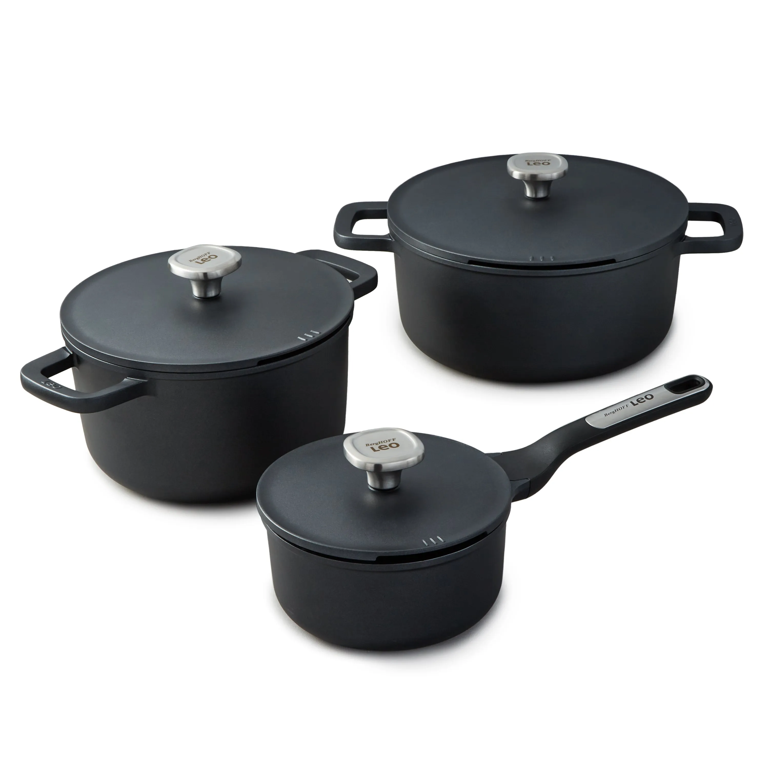 BergHOFF Leo Phantom 6pc Nonstick Ceramic Cookware Set, Recycled