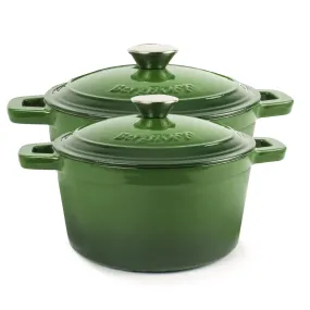 BergHOFF Neo 4pc Cast Iron Cookware Set, 3qt. & 7qt., Green