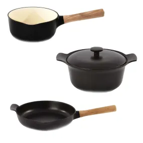 BergHOFF Ron 4Pc Cast Iron Cookware Set, Black