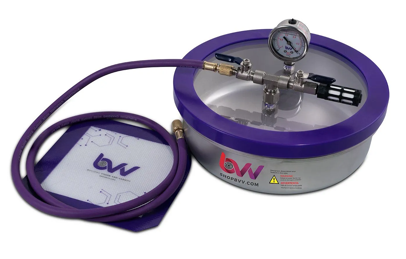 Best Value Vacs 1 Gallon Flat Stainless Steel Vacuum Chamber