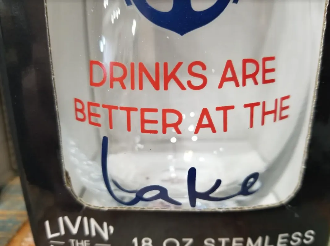 Better at Lake Stemless Wine Glass