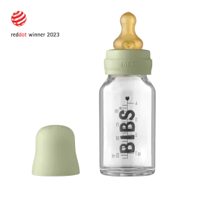 Bibs Baby Glass Bottle Complete Set 110ml - Sage