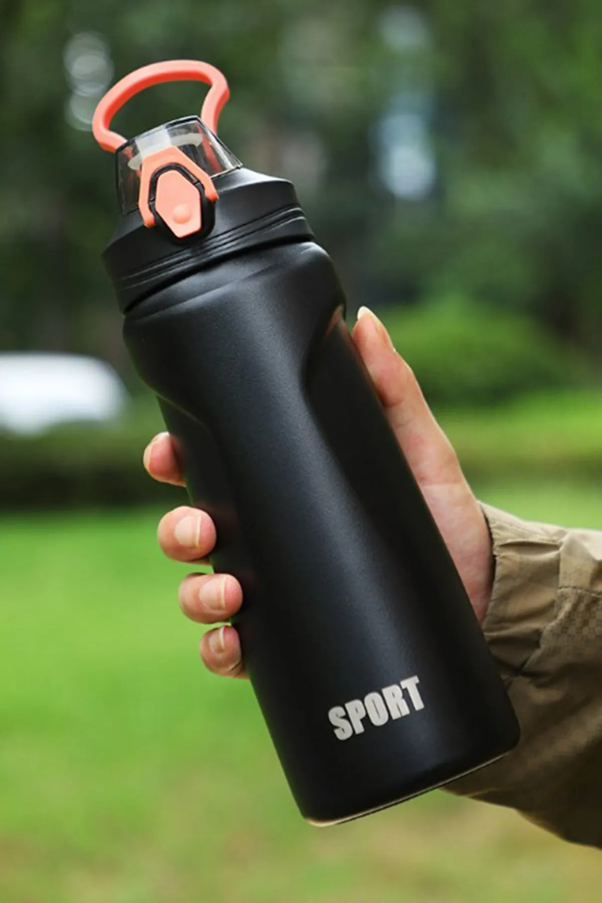 Black Stainless Steel Insulated Sports Bottle - S24 - BT0005R