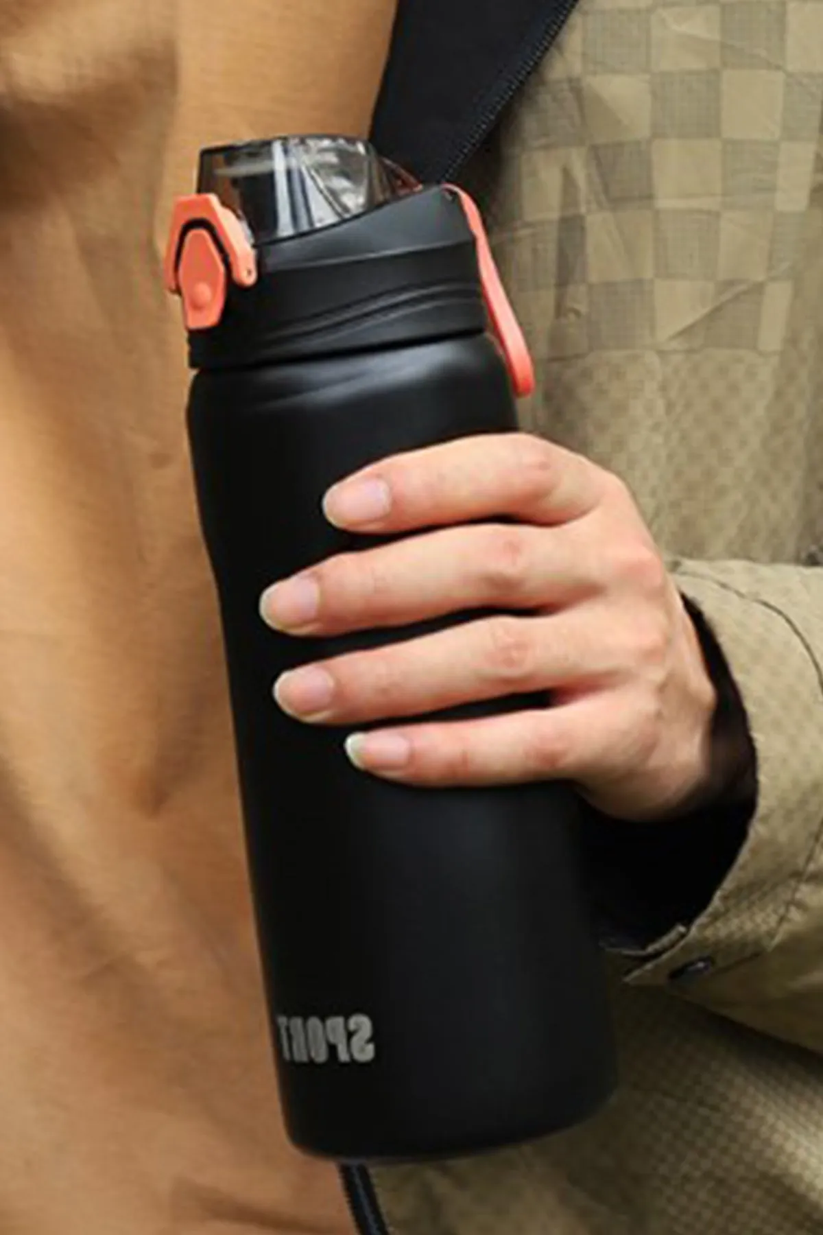 Black Stainless Steel Insulated Sports Bottle - S24 - BT0005R