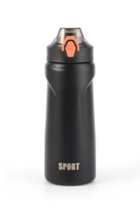 Black Stainless Steel Insulated Sports Bottle - S24 - BT0005R