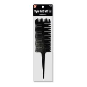 BLACK STYLER COMB WITH TAIL