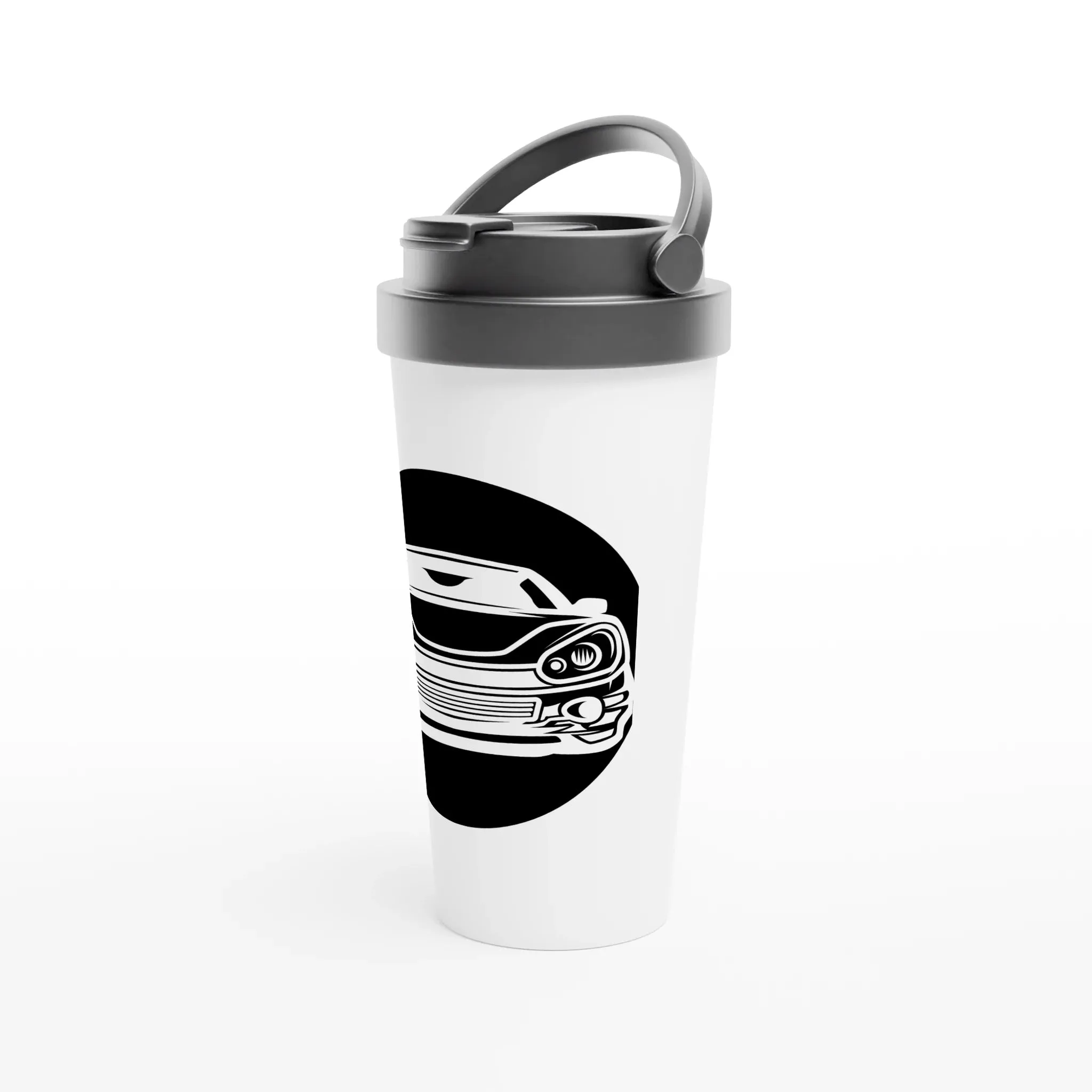 Bold Auto Design Travel Mug for Car Enthusiasts"