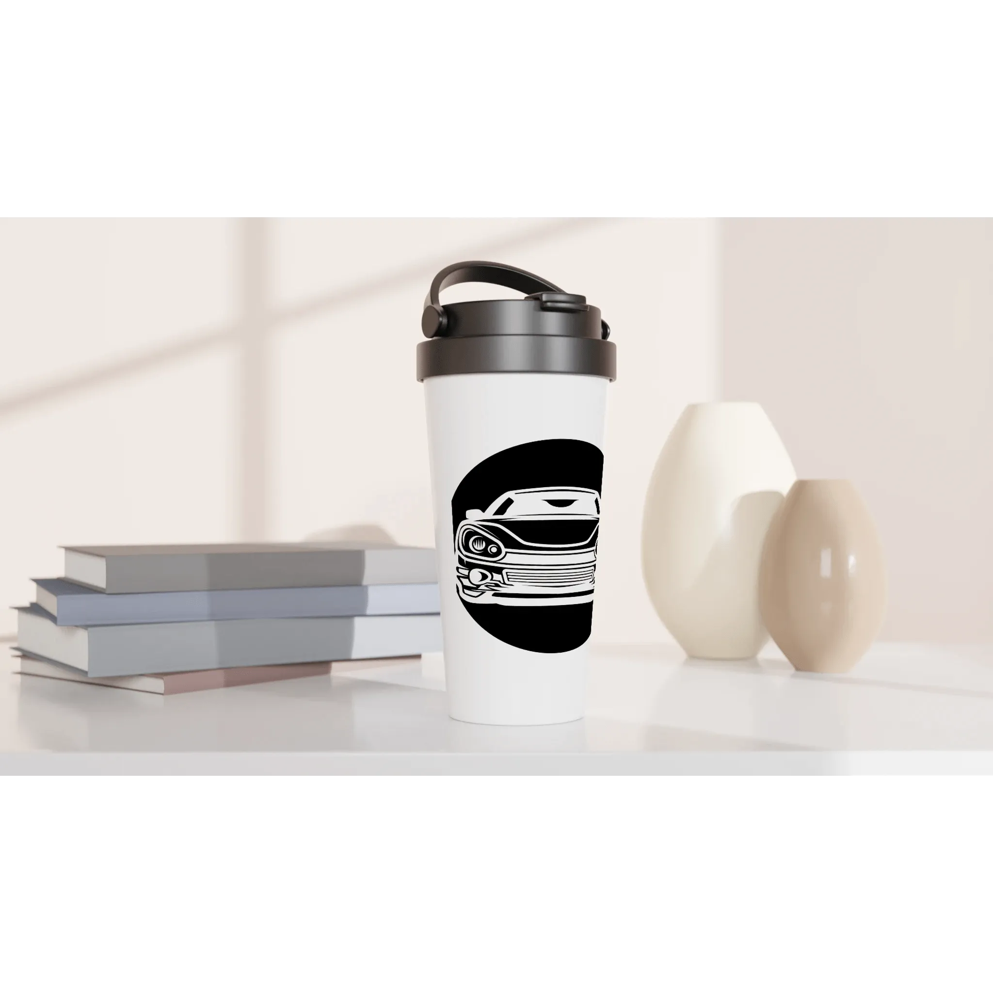 Bold Auto Design Travel Mug for Car Enthusiasts"