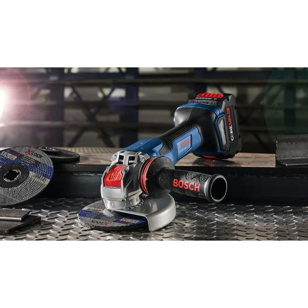 Bosch GWX18V-13PB14 PROFACTOR 18V X-LOCK 5 – 6 In. Angle Grinder with Paddle Switch and (1) CORE18V 8.0 Ah High Power Battery