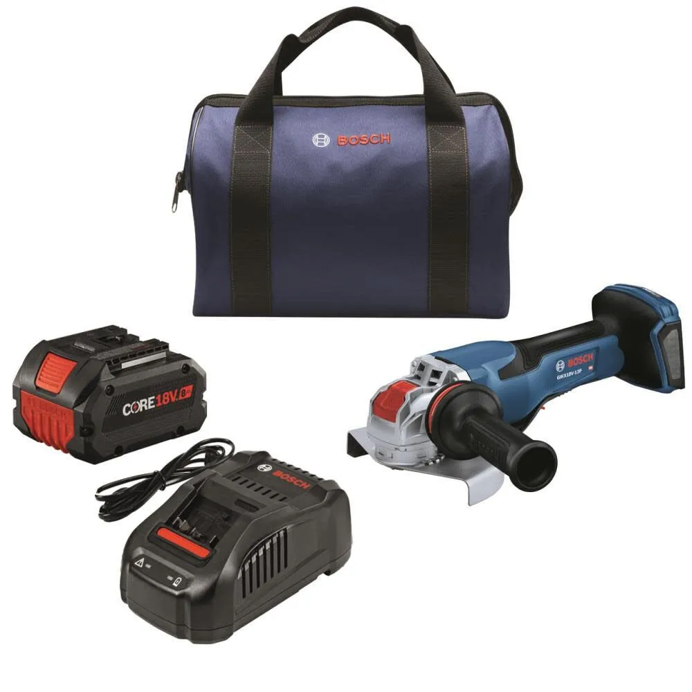 Bosch GWX18V-13PB14 PROFACTOR 18V X-LOCK 5 – 6 In. Angle Grinder with Paddle Switch and (1) CORE18V 8.0 Ah High Power Battery